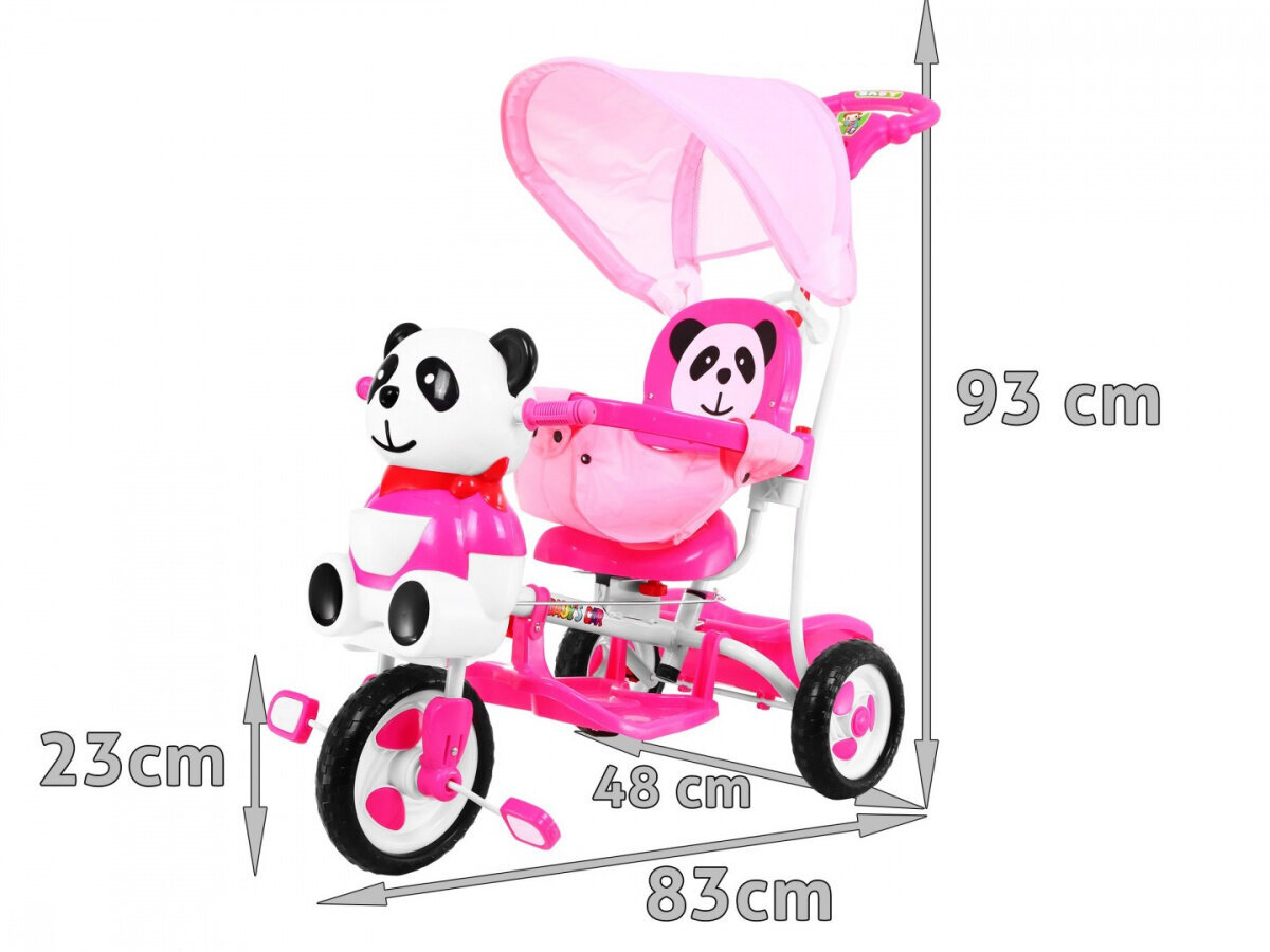Kolmerattaline jalgratas - Panda, roosa hind ja info | Kolmerattalised jalgrattad | kaup24.ee
