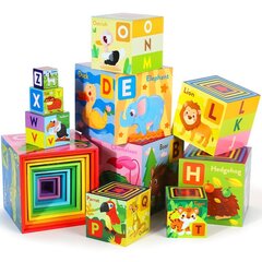Puidust tähestiku püramiid hind ja info | Imikute mänguasjad | kaup24.ee