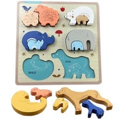 Puidust puzzle - Loomad ja nende noored hind ja info | Imikute mänguasjad | kaup24.ee