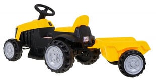 Детский электрический трактор с прицепом, желтый цена и информация | Электромобили для детей | kaup24.ee