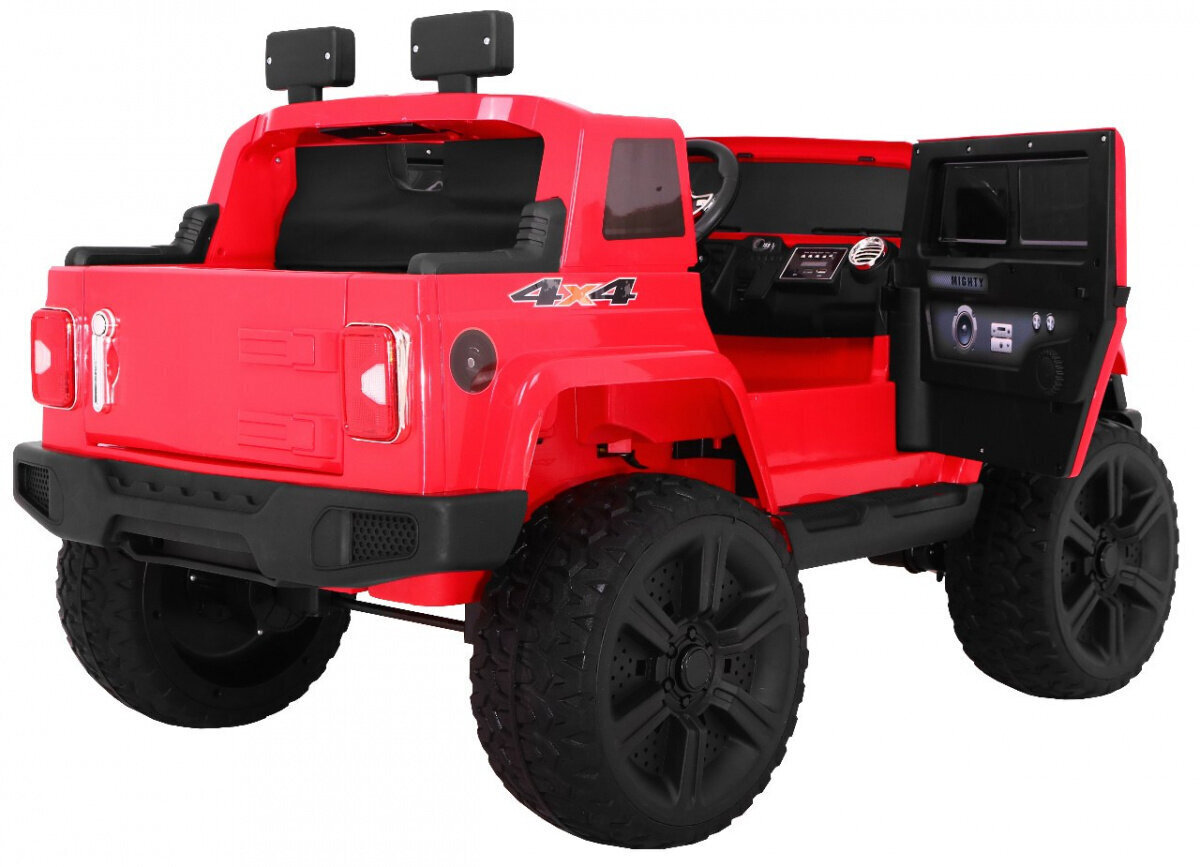 Mighty Jeep 4x4 elektriauto lastele, punane hind ja info | Laste elektriautod | kaup24.ee