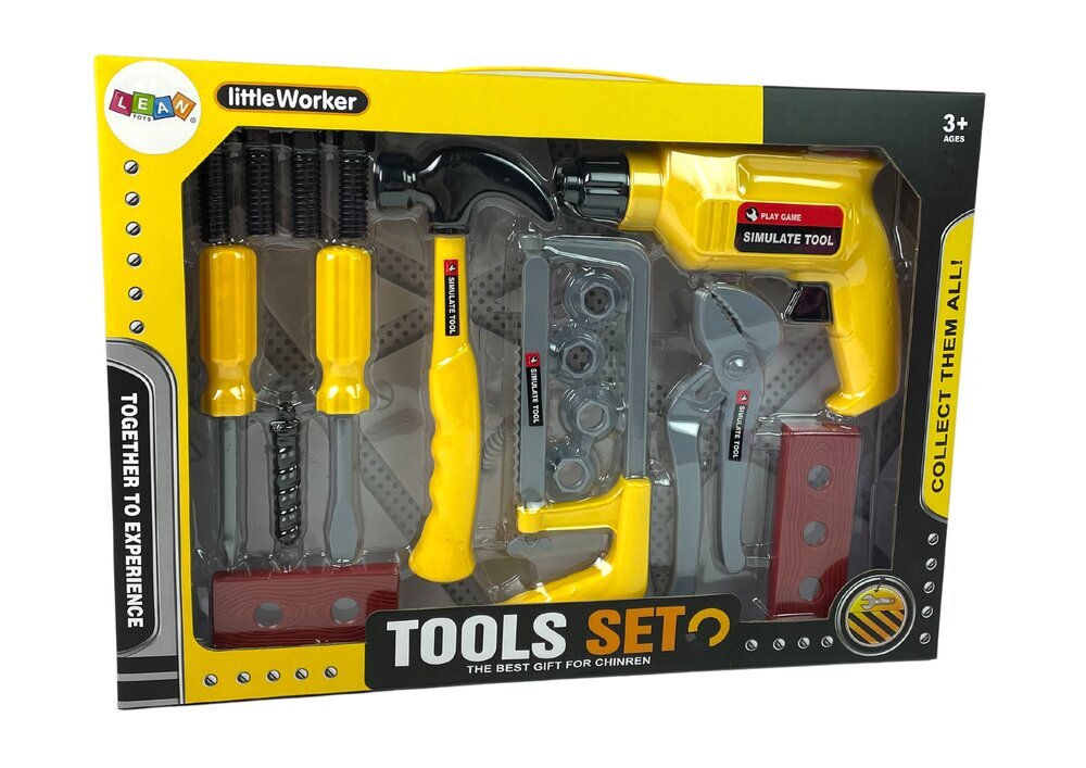 Laste tööriistakomplekt, kollane цена и информация | Poiste mänguasjad | kaup24.ee