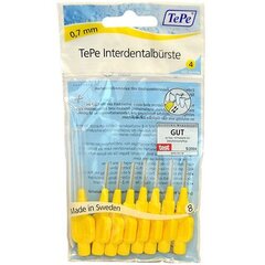 TePe Interdental Brush Normal (0.7 мм yellow 8 шт) - interdental toothbrushes цена и информация | Для ухода за зубами | kaup24.ee