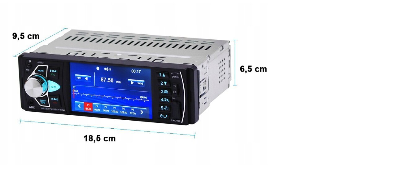 Auto magnetola bluetooth NCS VRT10-4535 1-DIN 4 x 45 W hind ja info | Autoraadiod, multimeedia | kaup24.ee