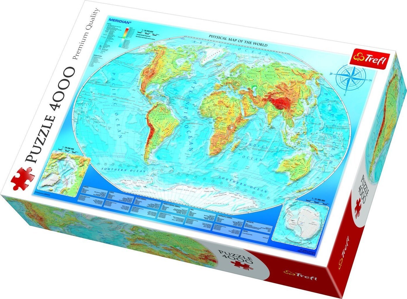 Pusle Trefl Maailma kaart, 4000-osaline hind ja info | Pusled | kaup24.ee