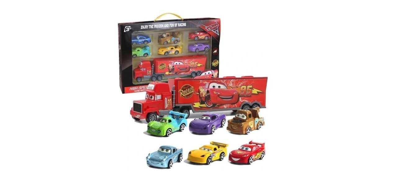 Autod McQueen Cars, 7in1 hind ja info | Poiste mänguasjad | kaup24.ee