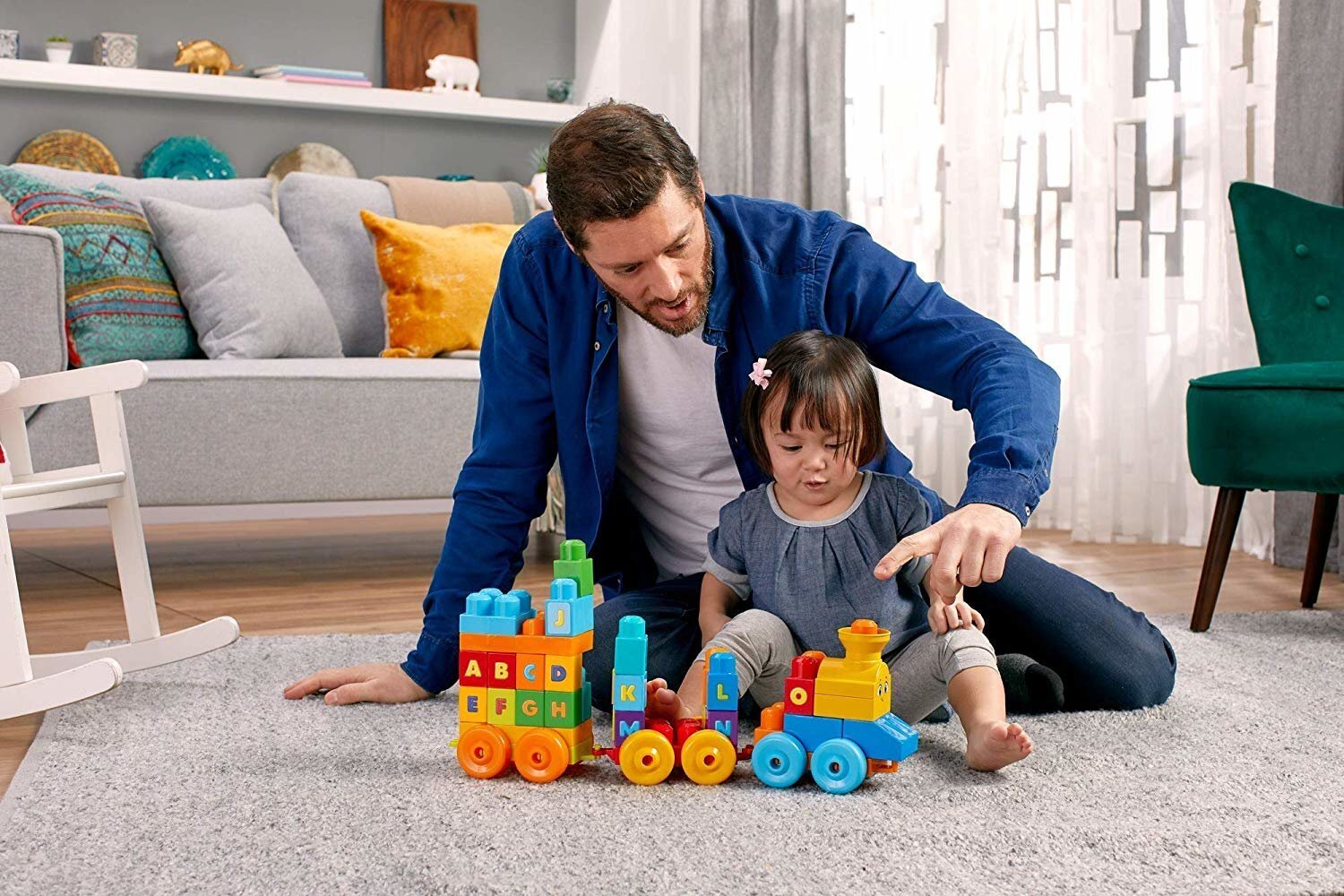 Klotsid Mega Bloks® Rongiga mängimine, 50-osaline hind ja info | Imikute mänguasjad | kaup24.ee
