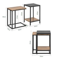 Набор из 2 журнальных столиков SoBuy FBT99-F, коричневый/черный цвет цена и информация | Журнальные столики | kaup24.ee