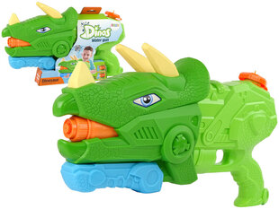 Veepüstol Lean toys Dinosaur Triceratops, roheline hind ja info | Mänguasjad (vesi, rand ja liiv) | kaup24.ee