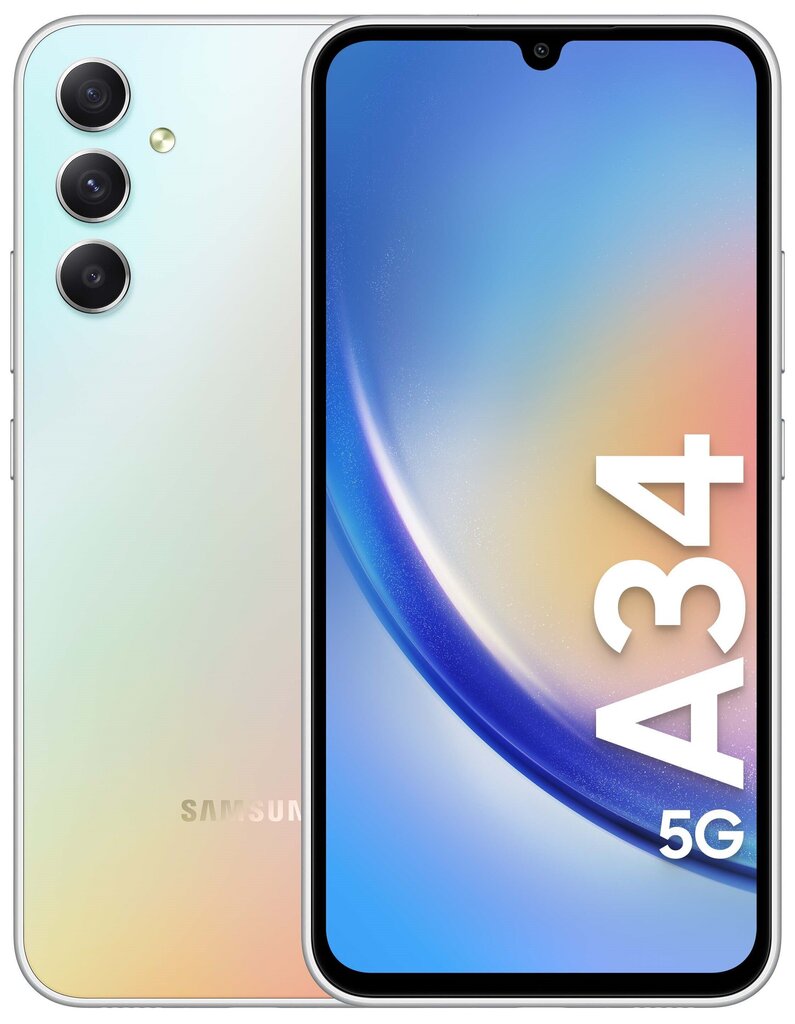 Samsung Galaxy A34 5G 6/128GB SM-A346BZSAEUE Silver цена и информация | Telefonid | kaup24.ee