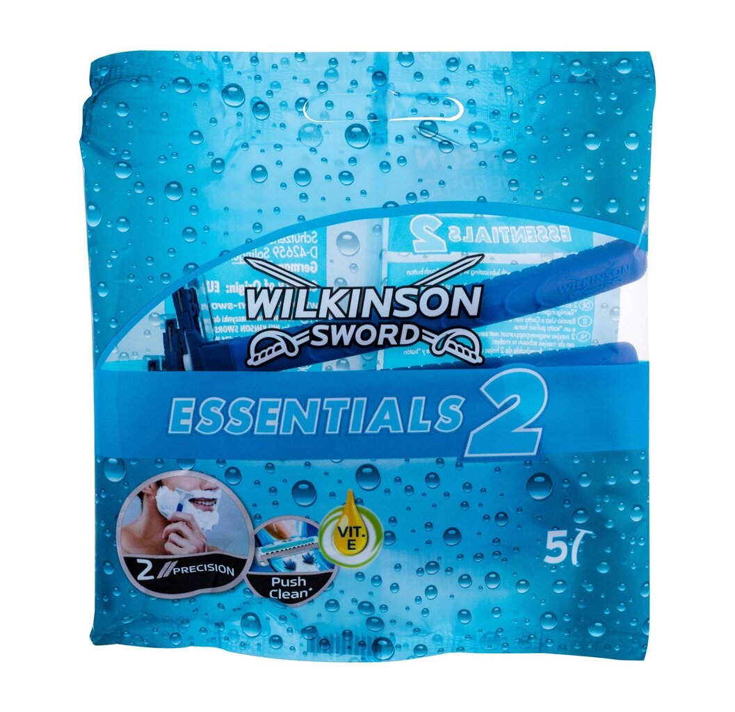 Ühekordsed raseerijad meestele Wilkinson Sword Essentials 2, 5 tk hind ja info | Raseerimisvahendid | kaup24.ee