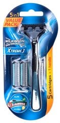 Бритва Wilkinson Sword Xtreme 3 Hybrid + 5 лезвий, для мужчин цена и информация | Косметика и средства для бритья | kaup24.ee