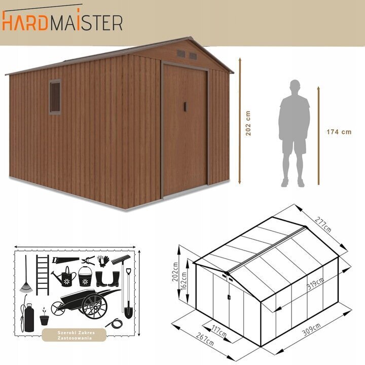 Aiakuur HardMaister 003 393, pruun цена и информация | Kuurid ja aiamajad | kaup24.ee