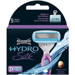 Головки для бритвы Wilkinson Sword Silk для женщин 3 шт. цена и информация | Косметика и средства для бритья | kaup24.ee