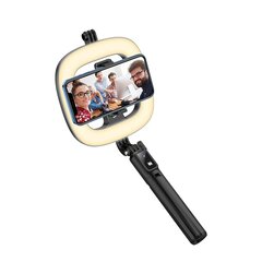 Rõngaslamp - monopod Hoco LV03 Plus bluetooth puldiga must hind ja info | Selfie sticks | kaup24.ee