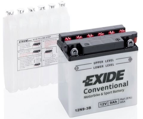 Exide motoaku 12V 9Ah 12N9-3B 135x75x139-+ цена и информация | Mootorrataste akud | kaup24.ee