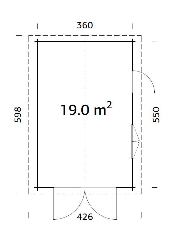 Garaaž Roger 19,0 m² puidust autoväravaga цена и информация | Kuurid ja aiamajad | kaup24.ee