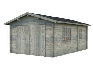 Garaaž Roger 19,0 m² puidust autoväravaga halli puidukaitsega hind ja info | Kuurid ja aiamajad | kaup24.ee