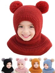 Laste kootud talvemüts fliisvoodriga, punane hind ja info | Poiste mütsid, sallid, kindad | kaup24.ee