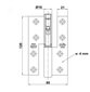 Hing 418B, 120*80*4mm, L-parem, kroomitud цена и информация | Ukse hinged, tarvikud | kaup24.ee