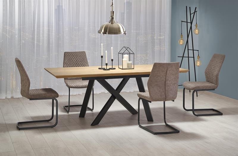 2 tooli komplekt K272, must/beež hind ja info | Söögilaua toolid, köögitoolid | kaup24.ee