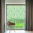 Vinüülist poolläbipaistev roheliste lehtedega kleebis vannitoa aknale või uksele - 122 x 200 cm