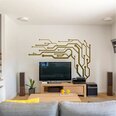 Vinüülteleri seinakleebis Kuldse värviga elu- või magamistoa sisekujundus – 200 x 200 cm