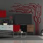 Vinüülist seinakleebis televiisori punase sisekujundusega elu- või magamistoas - 200 x 200 cm hind ja info | Seinakleebised | kaup24.ee