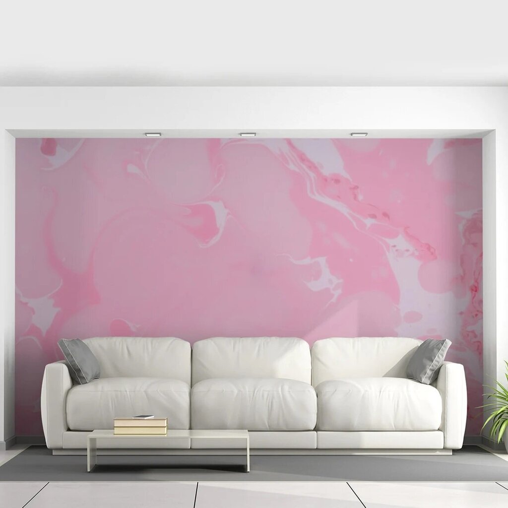 Roosa marmorist pildi seina seinamaaling, värvilise marmori, sisekujunduse efektiga tapeet - 390 x 280 cm hind ja info | Seinakleebised | kaup24.ee