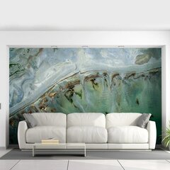 Seina seinamaaling rohelise marmorist pildiga, tapeet värvi marmorist, sisekujundusega - 390 x 280 cm цена и информация | Декоративные наклейки | kaup24.ee