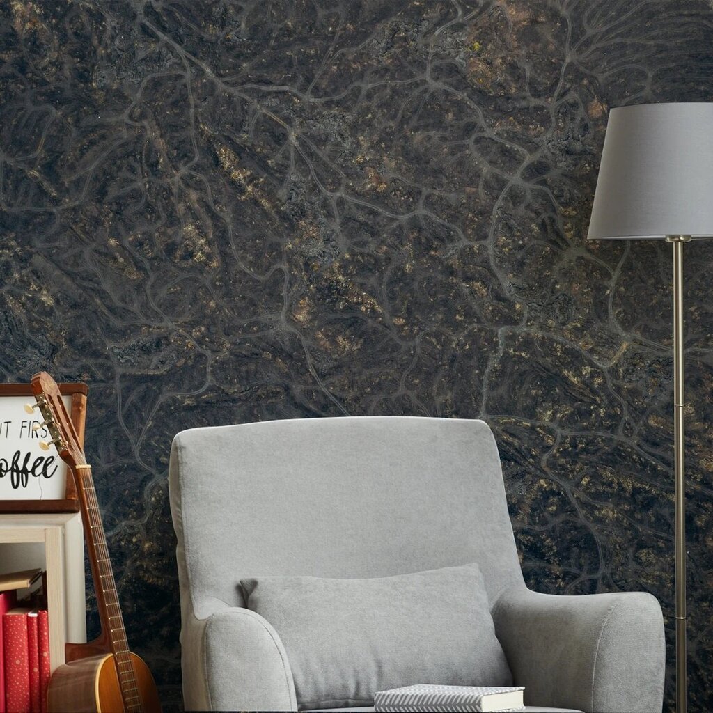 Seina seinamaaling tumeda marmorist pildiga, värvilise marmori efektiga taustpilt, sisekujundus - 390 x 280 cm hind ja info | Seinakleebised | kaup24.ee