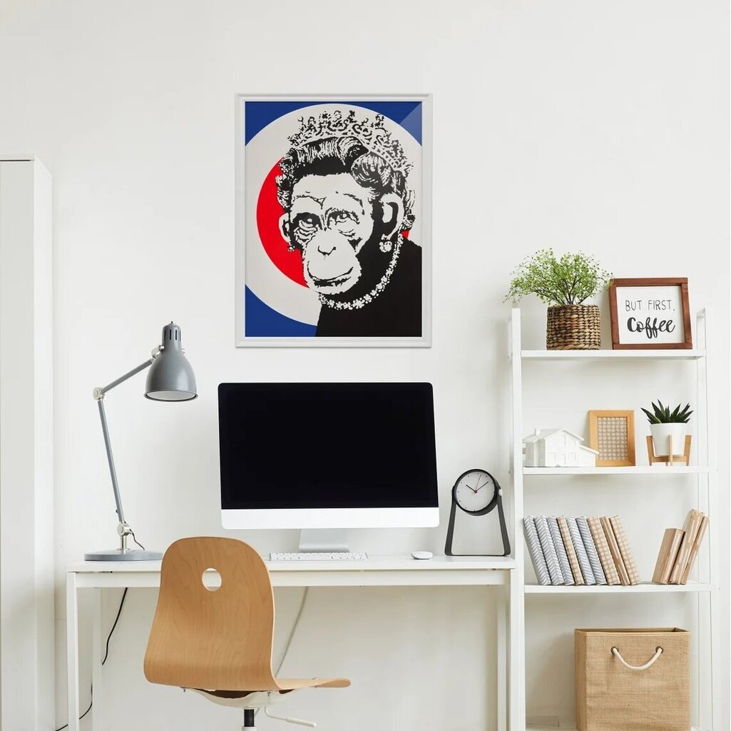 Seinaplakat Banksy Monkey Queen, grafiti sisekujundus – 60 x 43 cm hind ja info | Seinakleebised | kaup24.ee