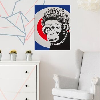 Seinapildi lõuend Banksy Monkey Queen, Graffiti sisekujundus – 60 x 40 cm hind ja info | Seinapildid | kaup24.ee