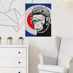 Seinapildi lõuend Banksy Monkey Queen, Graffiti sisekujundus – 60 x 40 cm цена и информация | Картины, живопись | kaup24.ee