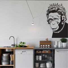 Vinüülkleebis Banksy Monkey Queen, grafiti sisekujundus – 60 x 38 cm hind ja info | Seinakleebised | kaup24.ee