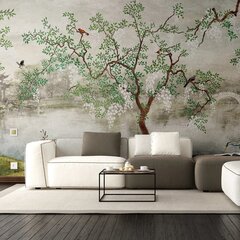 Фотообои с изображением дерева у реки Обои в китайском традиционном стиле Декор интерьера  - 390 х 280 см цена и информация | Декоративные наклейки | kaup24.ee