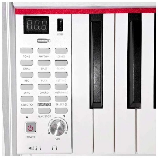 MAXSETBL-88 digiklaver valge valge klaveripingiga hind ja info | Klahvpillid | kaup24.ee