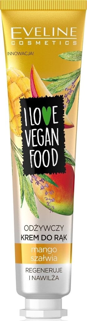 Kätekreem Eveline I Love Vegan Food Nourishing Hand Cream Mango, 50 ml цена и информация | Kehakreemid, losjoonid | kaup24.ee