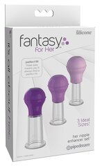 Набор помп для увеличения сосков Fantasy For Her, Her Nipple Enhancer Set, 3 штуки цена и информация | Помпы для пениса и вагины | kaup24.ee