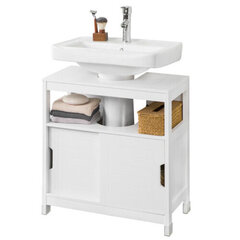 SoBuy Белый шкаф под раковину для ванной комнаты, FRG128-II-W цена и информация | Шкафчики для ванной | kaup24.ee