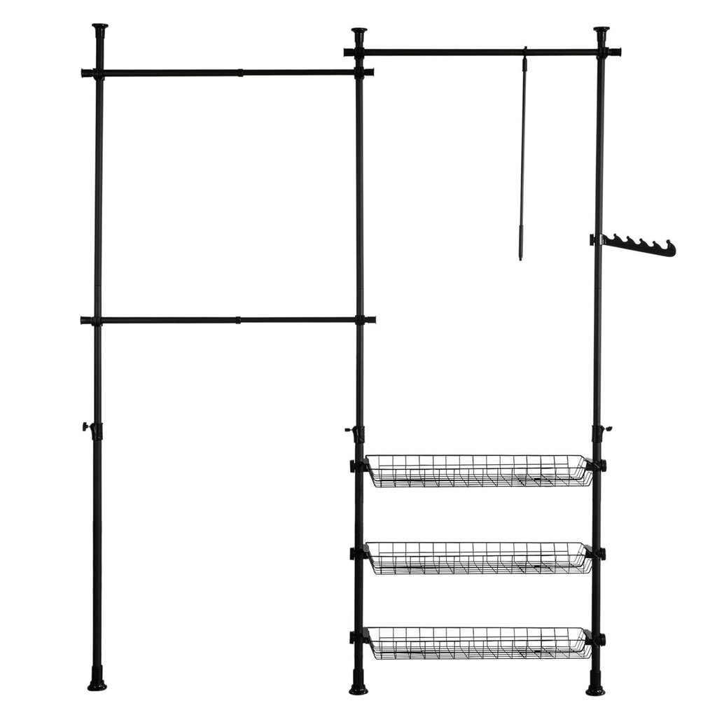 Avatud riidekapp SoBuy FRG34-SCH, must hind ja info | Kapid | kaup24.ee