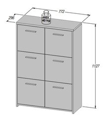 Kummut Quadro QDRK36, valge/tamm цена и информация | Комоды | kaup24.ee