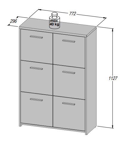 Kummut Quadro QDRK36, valge/tamm hind ja info | Kummutid | kaup24.ee