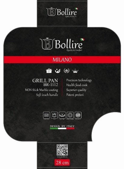 Bollire Grillpann MILANO Line, 28 cm цена и информация | Pannid | kaup24.ee