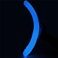 Double Dildo Lumino 14,5 Blue Light hind ja info | Dildod | kaup24.ee