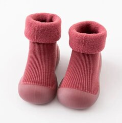 Kummitallaga soojad sokksussid, punane цена и информация | Детские тапочки, домашняя обувь | kaup24.ee