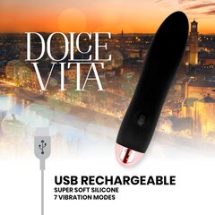 DOLCE VITA АККУМУЛЯТОРНЫЙ ВИБРАТОР ЧЕТЫРЕ ЧЕРНЫХ 7 СКОРОСТЕЙ цена и информация | Вибраторы | kaup24.ee