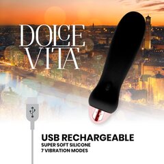 Taaslaetav vibraator Dolce Vita, 7 kiirust, must цена и информация | Вибраторы | kaup24.ee