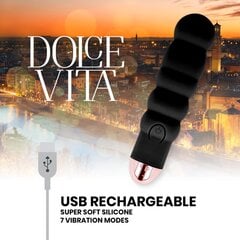 Taaslaetav vibraator Dolce Vita, 7 kiirust, must цена и информация | Вибраторы | kaup24.ee