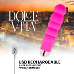 Taaslaetav vibraator, Dolce Vita, 7 kiirust, roosa цена и информация | Вибраторы | kaup24.ee